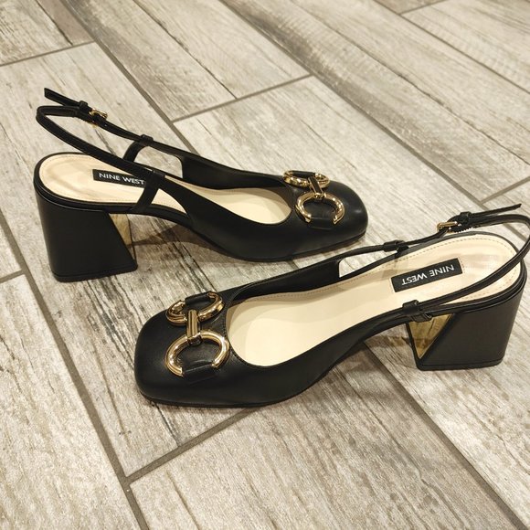 NINE WEST Genuine leather Women's slingback shoes size 8 - Picture 6 of 14